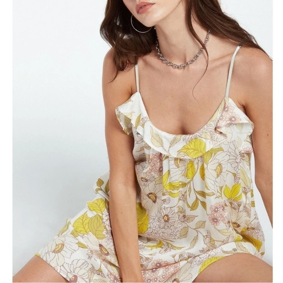 NWT Volcom Happy Clouds Floral Ruffle Sleeveless Mini Dress - Picture 2 of 11